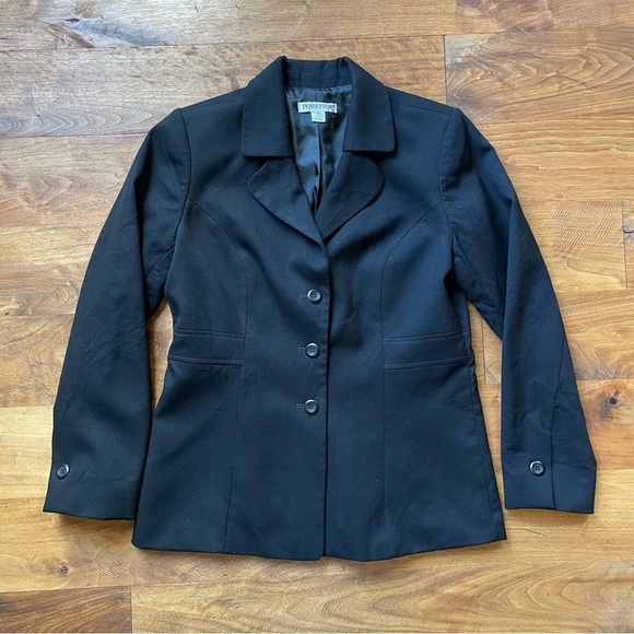 Pendleton Classic Black Wool Blazer Neutral Minimalist Office size 8 - Picture 4 of 13